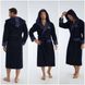 Фото №4 из 6 товара Мужской махровый халат с капюшоном Nusa Велюр/Махра 1280 Lacivert Синий