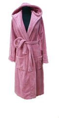 Фото Женский длинный теплый халат c капюшоном Welsoft Zeron Розовая Пудра