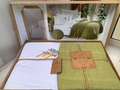 Фото Комплект постельного белья с покрывалом Limasso Вареный Хлопок  Nakisli Green