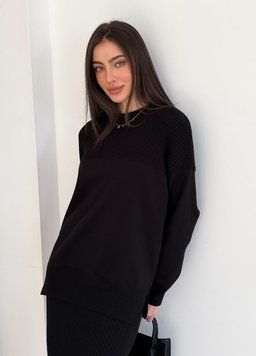 Фото Женский вязаный трикотажный джемпер Katrin Черный