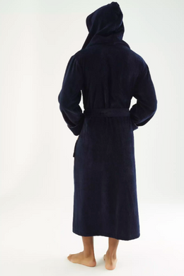 Фото Чоловічий махровий халат з каптуром Велюр/Махра Nusa 7230 Lacivert Синій