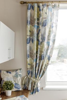 Фото Комплект хлопковых штор для кухни Прованс Голубые цветы