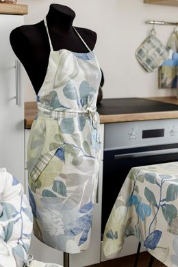 Фото Комплект бавовняних штор для кухні Прованс Блакитні Квіти