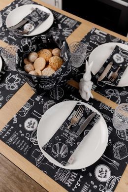 Фото Прямоугольная хлопковая скатерть Breakfast Black