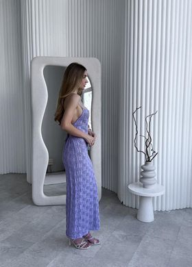Фото Ажурна сукня максі на тонких бретелях Lace Лілова Мереживо