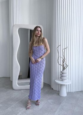 Фото Ажурна сукня максі на тонких бретелях Lace Лілова Мереживо
