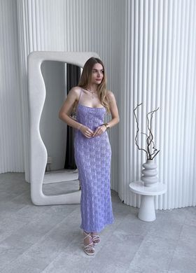 Фото Ажурна сукня максі на тонких бретелях Lace Лілова Мереживо