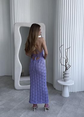 Фото Ажурна сукня максі на тонких бретелях Lace Лілова Мереживо