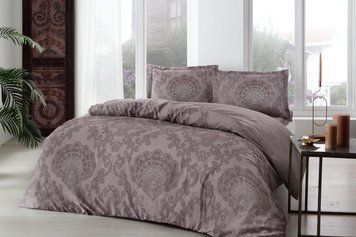 Фото Комплект постільної білизни TAC 100% Бавовна Сатин Violet Plum Фіолетовий р-60266615