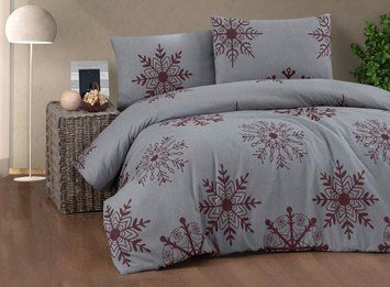 Фото Новогодний комплект постельного белья Фланель Cotton Collection Yil Red