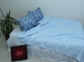 Фото Комплект постільної білизни ТМ Tag Pike Berries з Вафельним Піке Блакитний NP-18 NP160x235-18