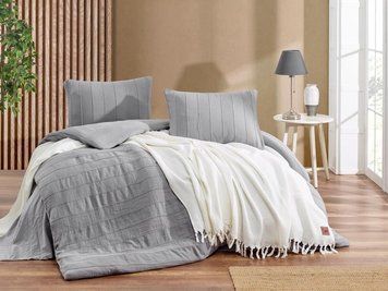Фото Однотонное постельное белье 100% Хлопок Sikel Muslin Patara Gri
