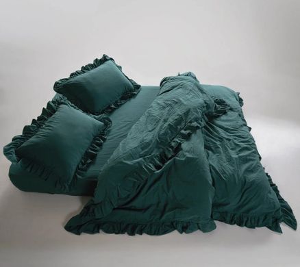 Фото Постільна білизна Limasso Stonewashed Exclusive Dark Green Варена Бавовна 31529