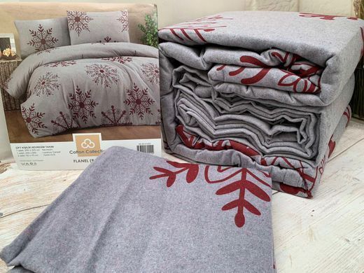 Фото Новогодний комплект постельного белья Фланель Cotton Collection Yil Red