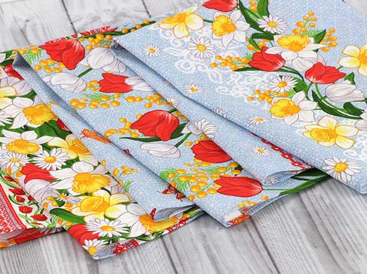 Фото Набір кухонних рушників Руно Весняні квіти 3 штуки