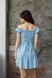 Фото №6 з 11 товару Блакитна міні сукня в квітковий принт з софту