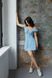 Фото №4 из 11 товара Голубое мини платье в цветочный принт из софта