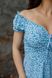 Фото №7 из 11 товара Голубое мини платье в цветочный принт из софта