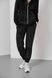 Фото №6 з 15 товару Жіночий велюровий спортивний костюм на блискавці з каптуром Чорний 116/23 чорний