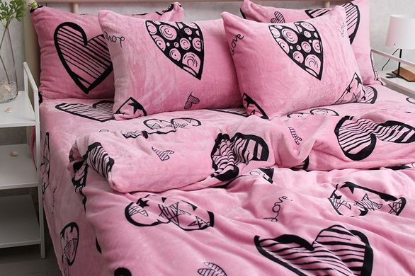 Фото Теплое велюровое постельное белье TAG Велсофт Розовые Мечты ALM1921