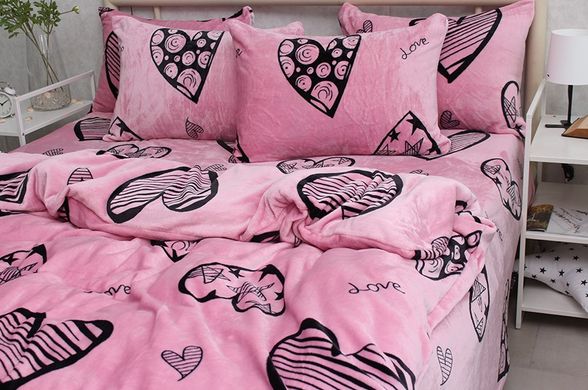 Фото Теплое велюровое постельное белье TAG Велсофт Розовые Мечты ALM1921