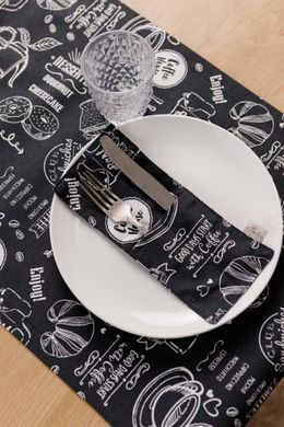 Фото Прямоугольная хлопковая скатерть Breakfast Black