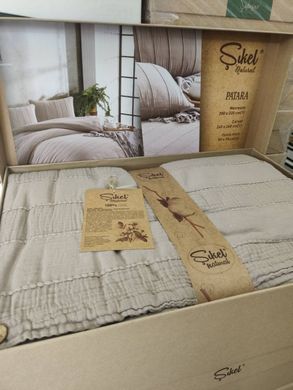 Фото Однотонное постельное белье 100% Хлопок Sikel Muslin Patara Kahve