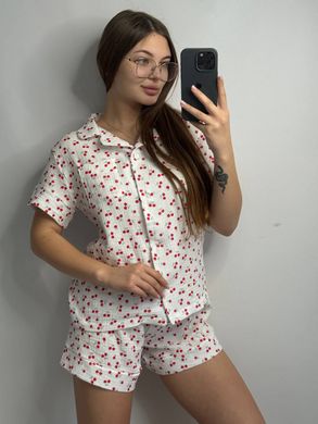 Фото Женская муслиновая пижама Шорты и Рубашка Вишни
