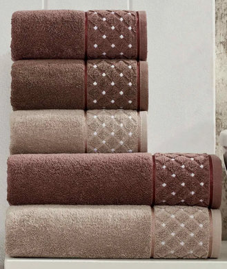 Фото Набор из 3-х махровых полотенец 100% Хлопок 690 г Microcotton Chocolate