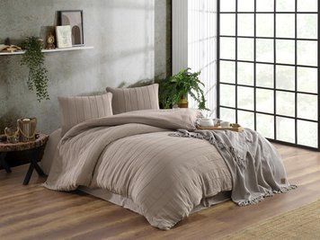 Фото Однотонное постельное белье 100% Хлопок Sikel Muslin Patara Kahve