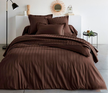 Фото Комплект постільної білизни ТМ Tag Satin Stripe 100% Бавовна Гіркий Шоколад ST-1047 TAG stripe-064