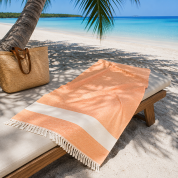 Фото Рушник пляжний Пештемаль 100% Бавовна Nomad Orange Turkey Zeron Turkish Towel  SULTAN