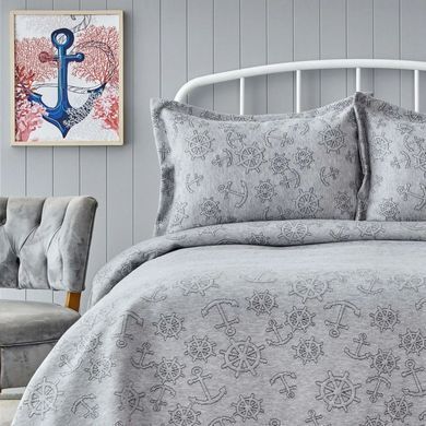Фото Покрывало с наволочками Nautica Home Doris a.Gri Светло-серое