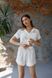 Фото №2 из 8 товара Женская штапельная пижама Шорты + Рубашка Молочная