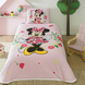 Фото №1 з 2 товару Комплект постільної білизни з піке TAC Disney Minnie Mause Golden простирадло на резинці p-60304722
