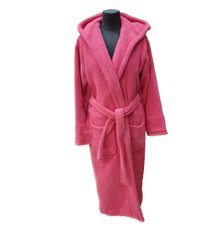 Фото Женский длинный теплый халат c капюшоном Welsoft Zeron Pembe Розовый