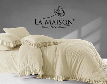 Фото Комплект постільної білизни La Maison Stonewashed Weens Vanilla Варена Бавовна 41159
