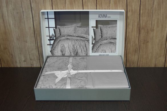 Фото Сатинова постільна білизна First Choice Cotton Satin Advina Grey хм31060