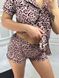Фото №3 из 7 товара Женская пижама из софта Шорты и Рубашка Розовый Леопард