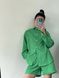 Фото №7 з 10 товару Жіночий лляний костюм Шорти + Сорочка Зелений 055/21 зелене яблуко