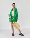 Фото №4 из 10 товара Женский льняной костюм Шорты + Рубашка Зеленый