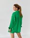 Фото №2 из 10 товара Женский льняной костюм Шорты + Рубашка Зеленый