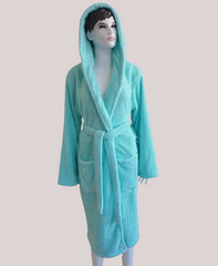 Фото Жіночий довгий махровий халат с каптуром Welsoft Zeron М'ята