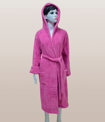Фото Жіночий довгий махровий халат с каптуром Welsoft Zeron Бузковий