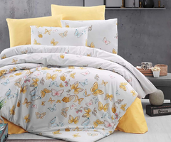 Фото Комплект постельного белья ТМ Tag Ранфорс Лимонные Бабочки G1557