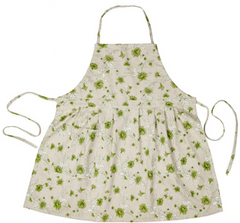 Фото Кухонный хлопковый передник Прованс Бежевый Зеленые Цветы