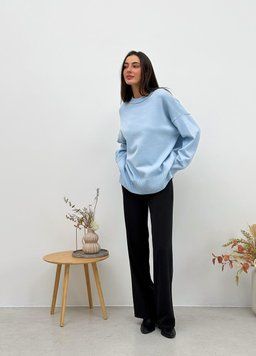 Фото Женский вязаный трикотажный джемпер Мия Оверсайз Oversize Голубой