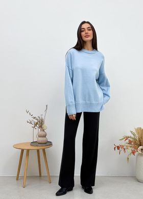 Фото Женский вязаный трикотажный джемпер Мия Оверсайз Oversize Голубой