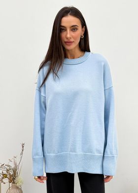 Фото Женский вязаный трикотажный джемпер Мия Оверсайз Oversize Голубой