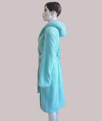 Фото Женский длинный махровый халат c капюшоном Welsoft Zeron Мята